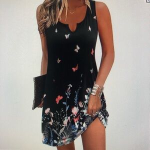 EKOUAER sz XL womens tank nightgown V neck sleepshirt sleeveless night dress NWT